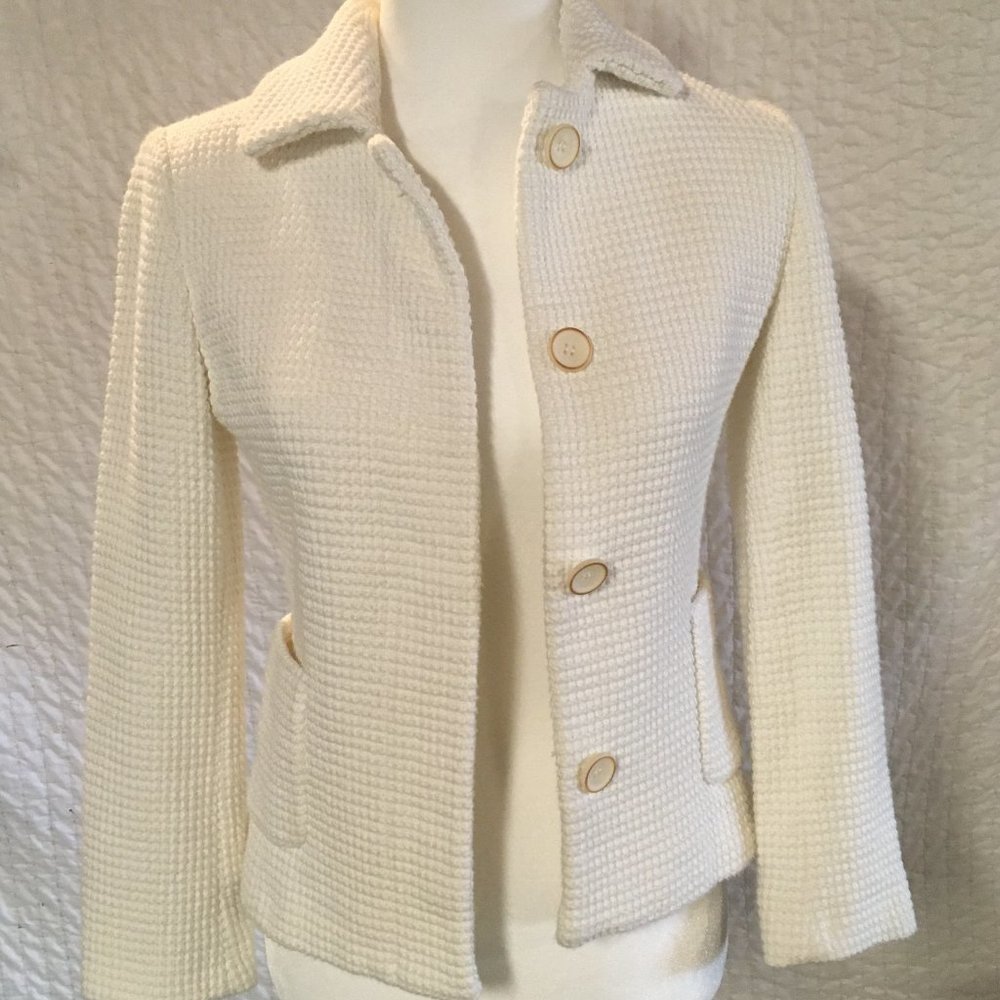 Zara Basic Waffle Knit Sweater Jacket